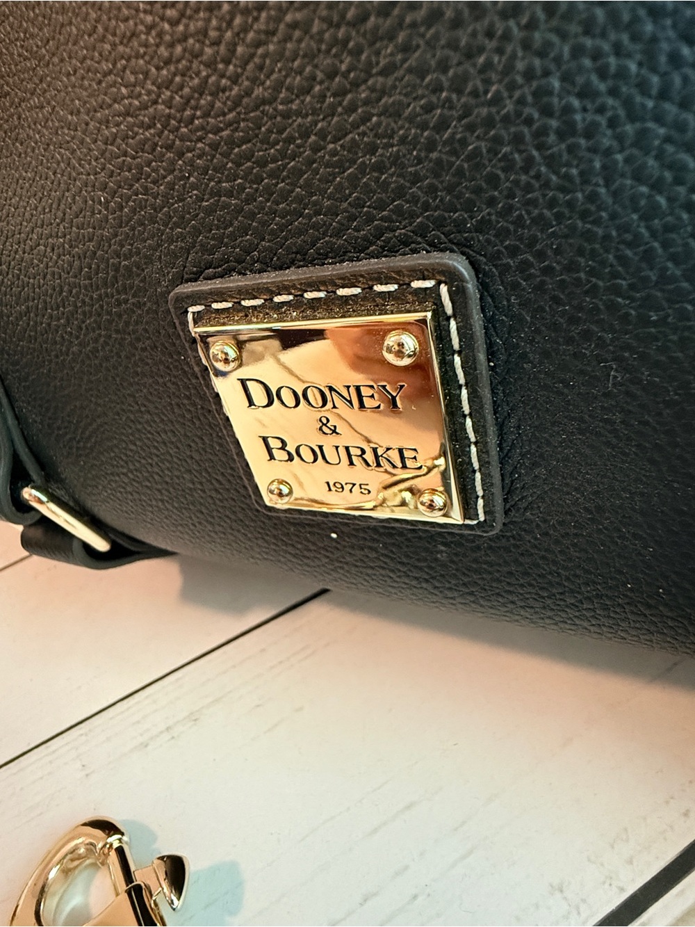 Dooney & Bourke | Black Leather Sorrento Satchel 30 - Picture 2 of 15